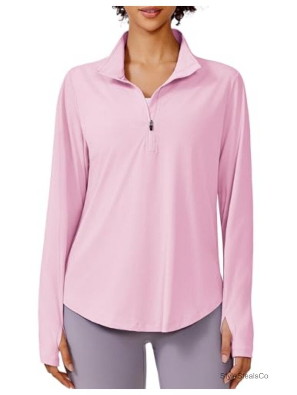 Women's Long Sleeve UPF 50 Half Zip Performance Sun Shirt Activewear